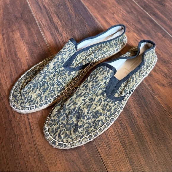 Scotch & Soda Leopard Print Canvas Espadrilles Flats - Picture 1 of 4